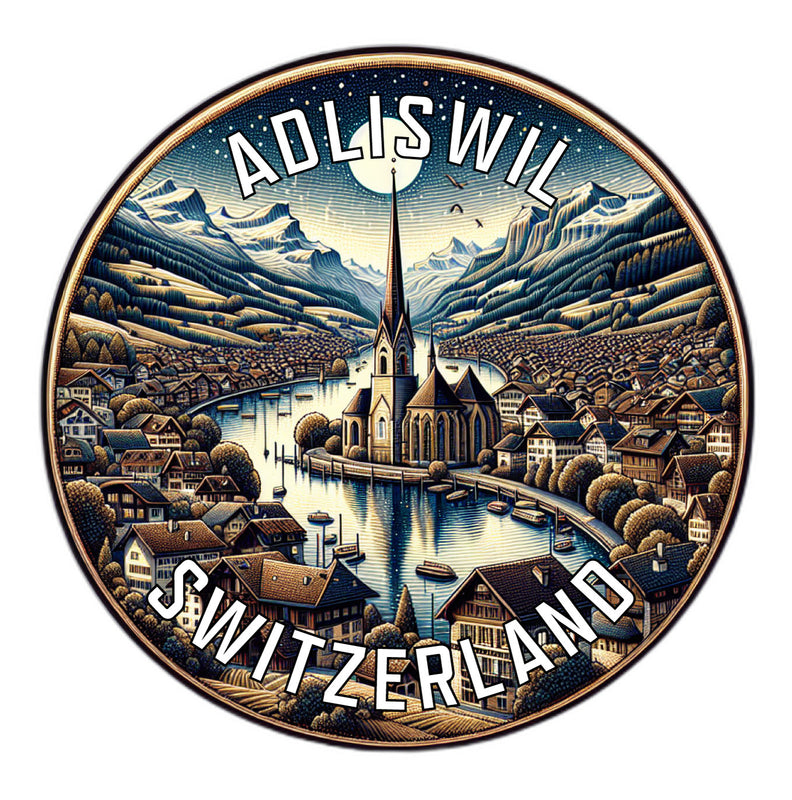 Adliswil Switzerland Souvenir Die Cut Flat Magnet 6-Inch