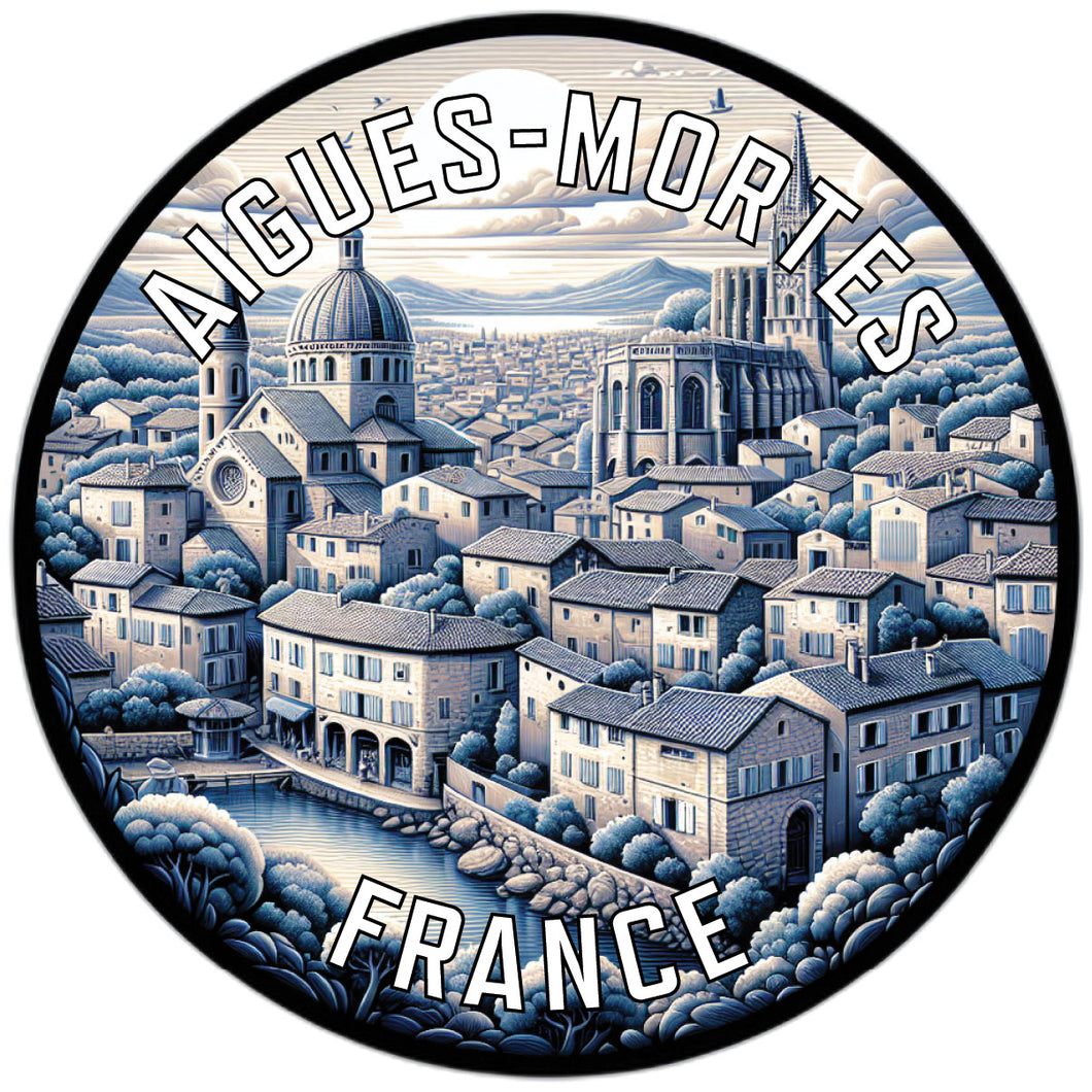Aigues Mortes France Souvenir Die Cut Flat Magnet 3-Inch