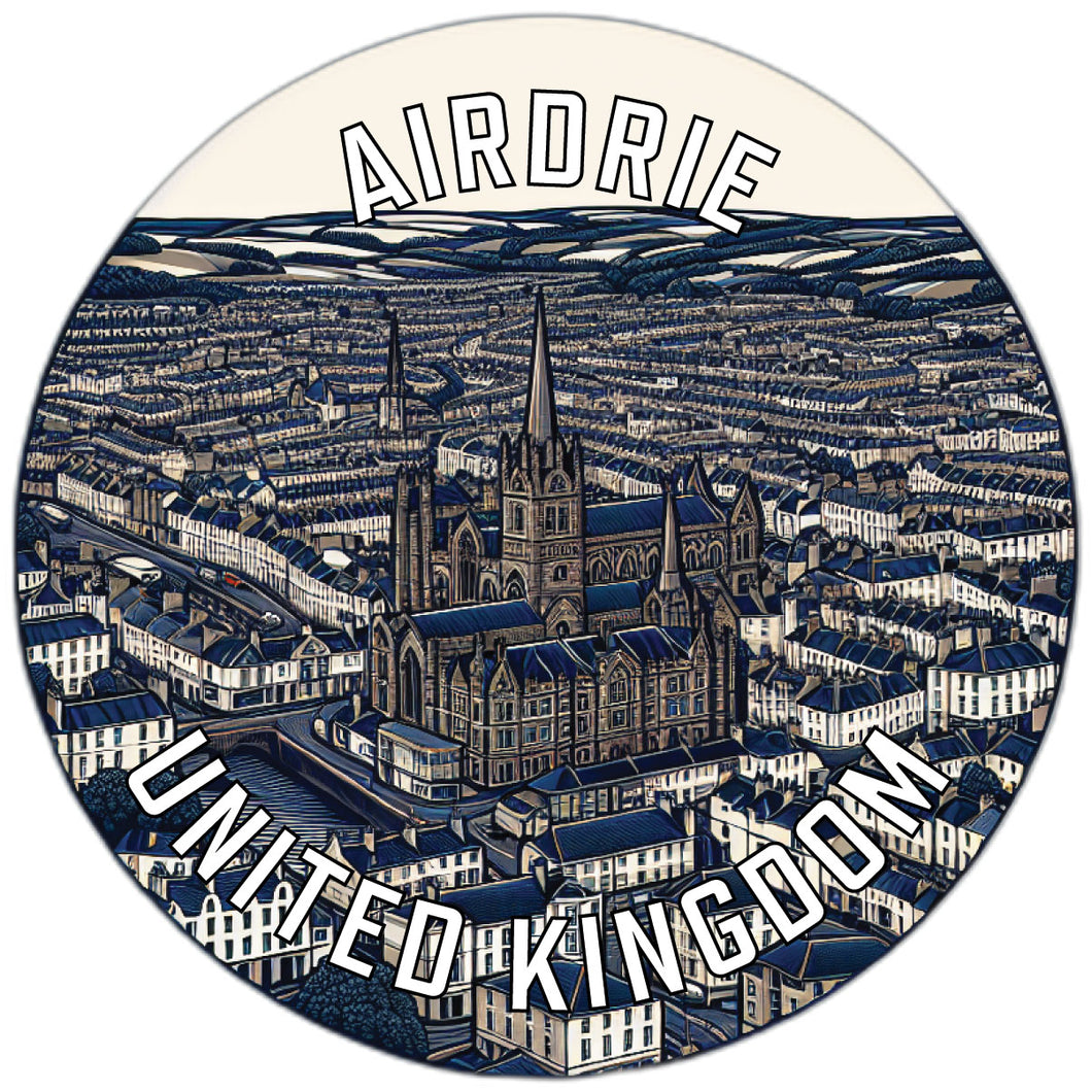 Airdrie United Kingdom Souvenir Die Cut Flat Magnet 6-Inch