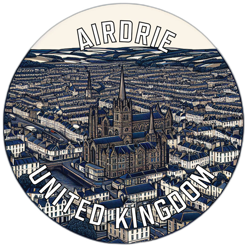 Airdrie United Kingdom Souvenir Die Cut Flat Magnet 6-Inch