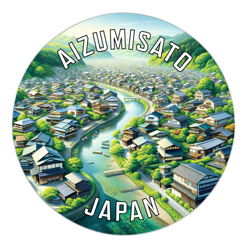 Aizumisato Japan Souvenir Die Cut Flat Magnet 2-Inch
