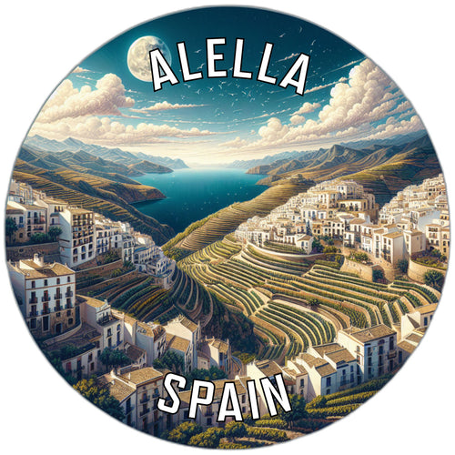 Alella Spain Souvenir Die Cut Flat Magnet 6-Inch