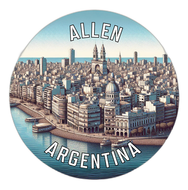 Allen Argentina Souvenir Die Cut Flat Magnet 6-Inch