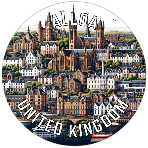 Alloa United Kingdom Souvenir Die Cut Flat Magnet 2-Inch