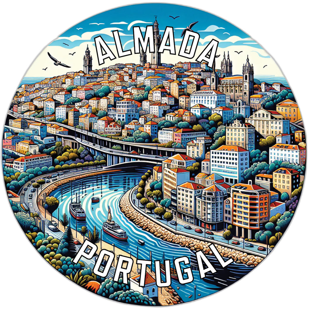 Almada Portugal Souvenir Die Cut Flat Magnet 6-Inch