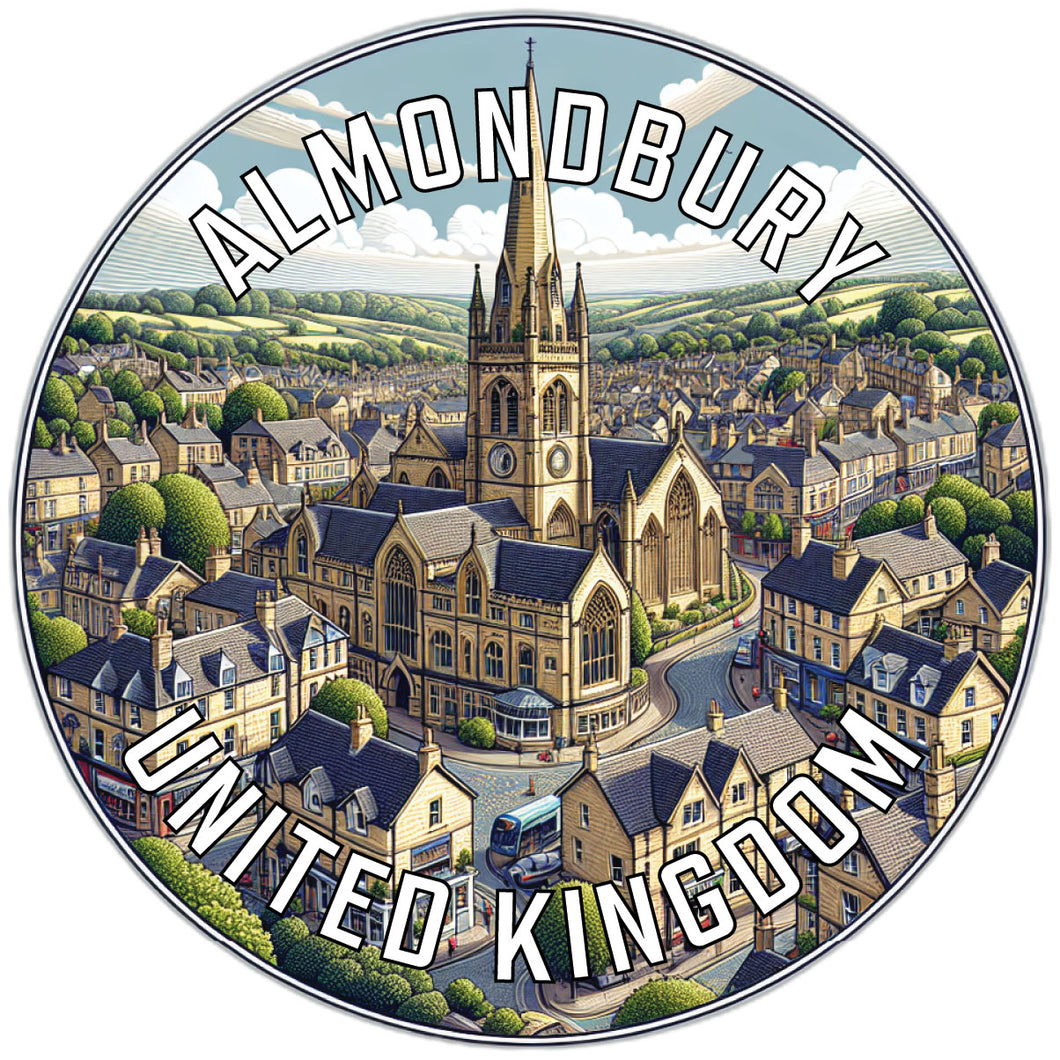 Almondbury United Kingdom Souvenir Die Cut Flat Magnet 2-Inch