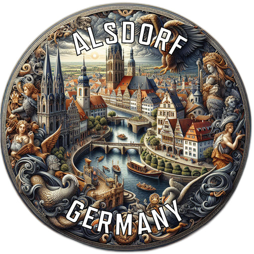 Alsdorf Germany Souvenir Die Cut Flat Magnet 6-Inch