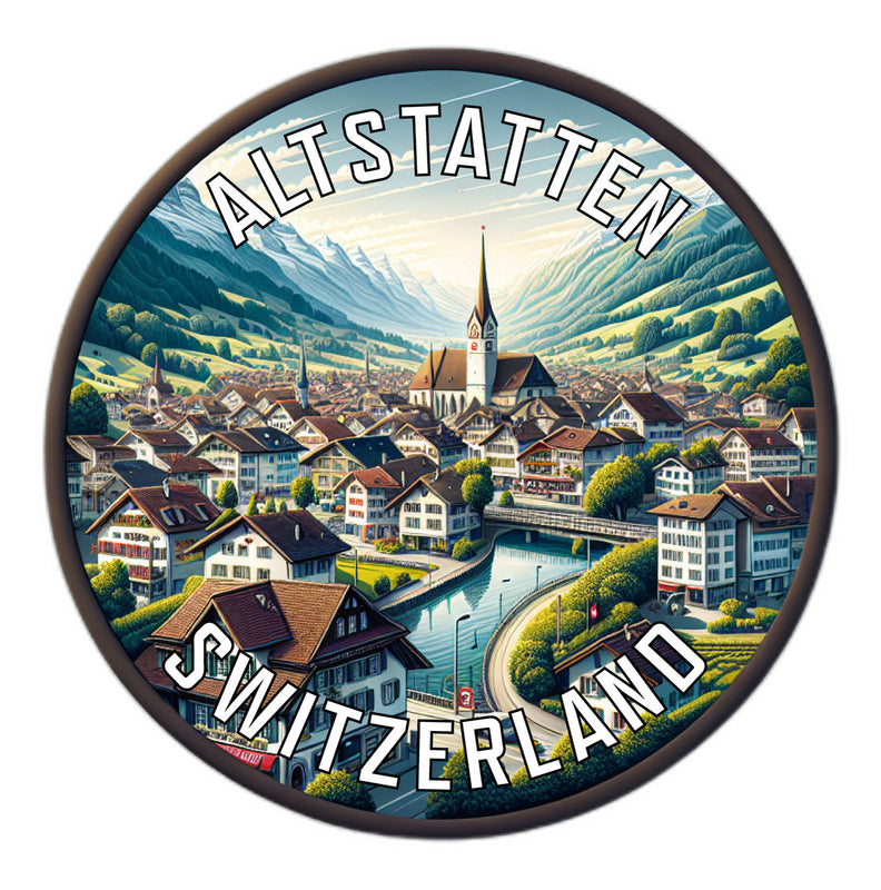 Altstatten Switzerland Souvenir Die Cut Flat Magnet 2-Inch