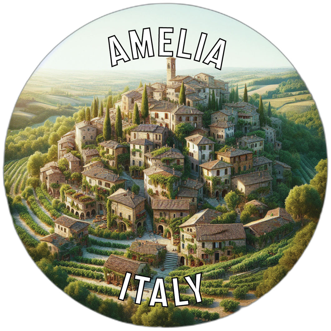 Amelia Italy Souvenir Die Cut Flat Magnet 2-Inch