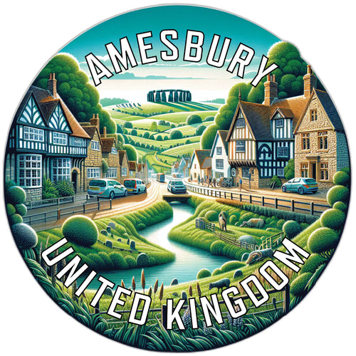 Amesbury United Kingdom Souvenir Die Cut Flat Magnet 3-Inch