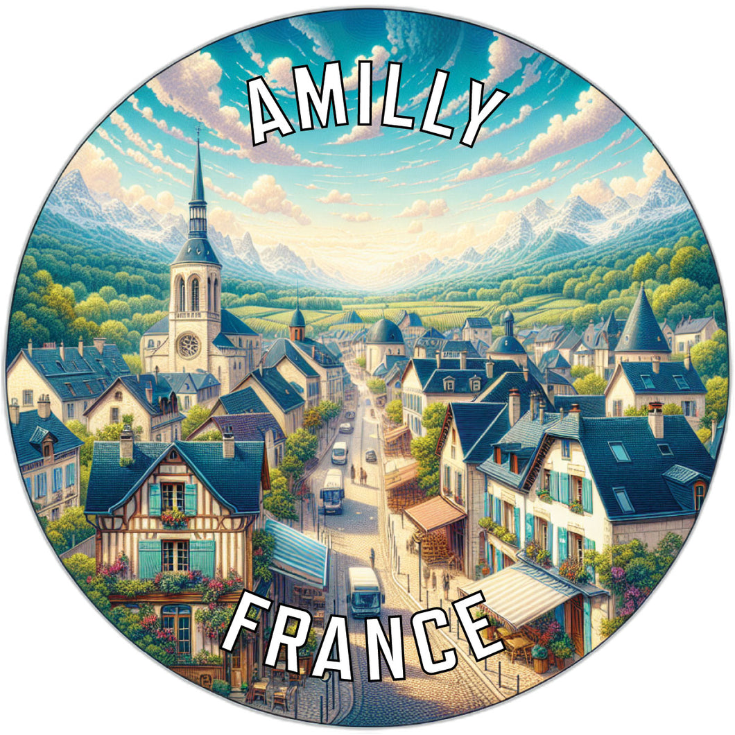 Amilly France Souvenir Die Cut Flat Magnet 2-Inch