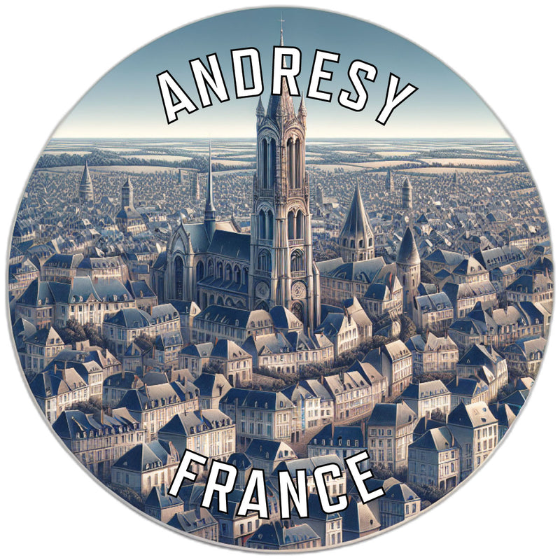 Andresy France Souvenir Die Cut Flat Magnet 2-Inch