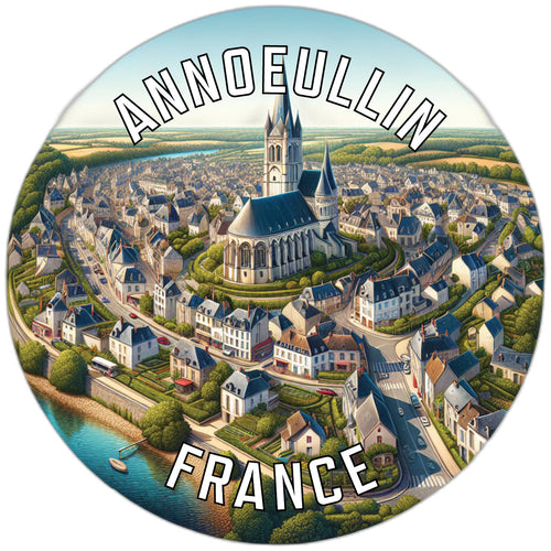 Annoeullin France Souvenir Die Cut Flat Magnet 2-Inch