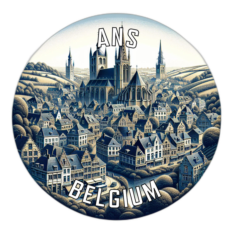 Ans Belgium Souvenir Die Cut Flat Magnet 3-Inch