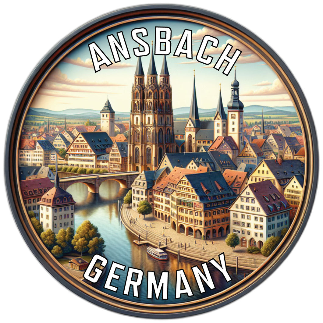 Ansbach Germany Souvenir Die Cut Flat Magnet 6-Inch
