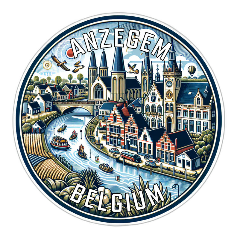 Anzegem Belgium Souvenir Vinyl Decal Sticker 2-Inch