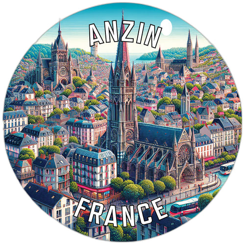 Anzin France Souvenir Vinyl Decal Sticker 2-Inch