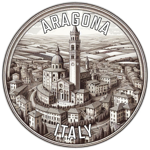Aragona Italy Souvenir Die Cut Flat Magnet 6-Inch