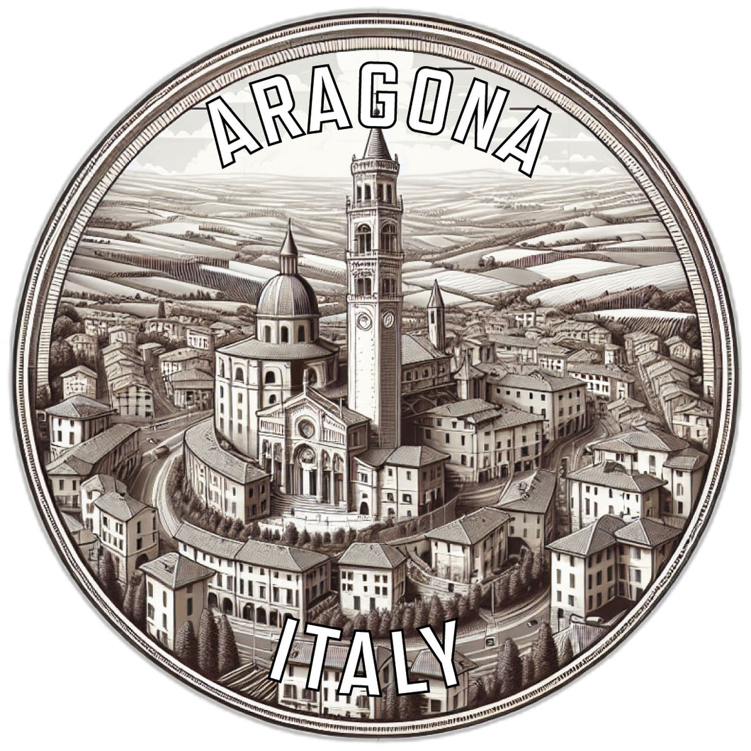 Aragona Italy Souvenir Die Cut Flat Magnet 6-Inch