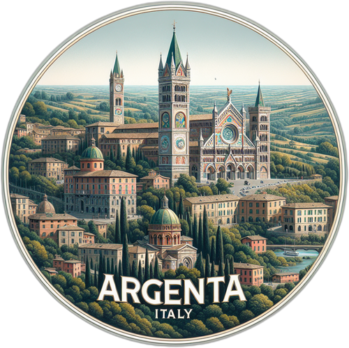 Argenta Italy Souvenir Die Cut Flat Magnet 2-Inch