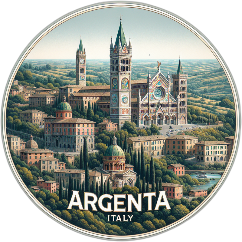 Argenta Italy Souvenir Die Cut Flat Magnet 2-Inch