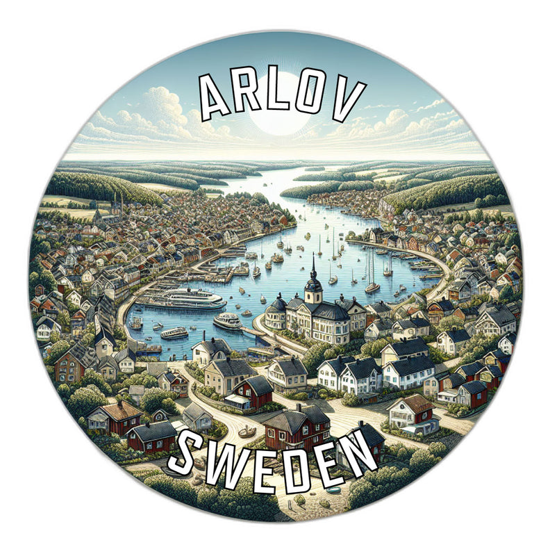 Arlov Sweden Souvenir Die Cut Flat Magnet 2-Inch