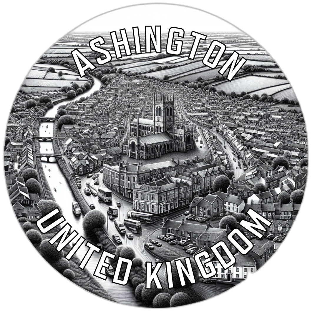 Ashington United Kingdom Souvenir Die Cut Flat Magnet 6-Inch