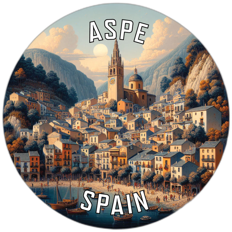 Aspe Spain Souvenir Die Cut Flat Magnet 6-Inch