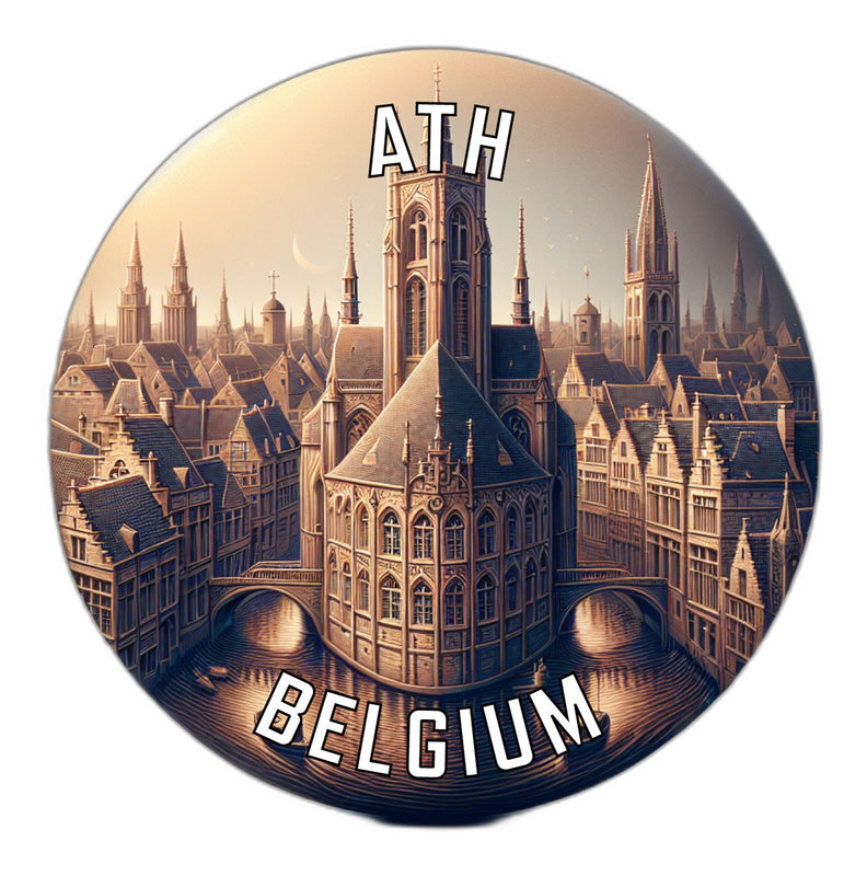 Ath Belgium Souvenir Die Cut Flat Magnet 6-Inch