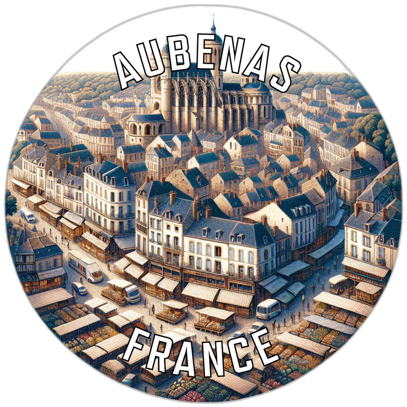 Aubenas France Souvenir Die Cut Flat Magnet 2-Inch