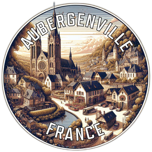 Aubergenville France Souvenir Vinyl Decal Sticker 2-Inch