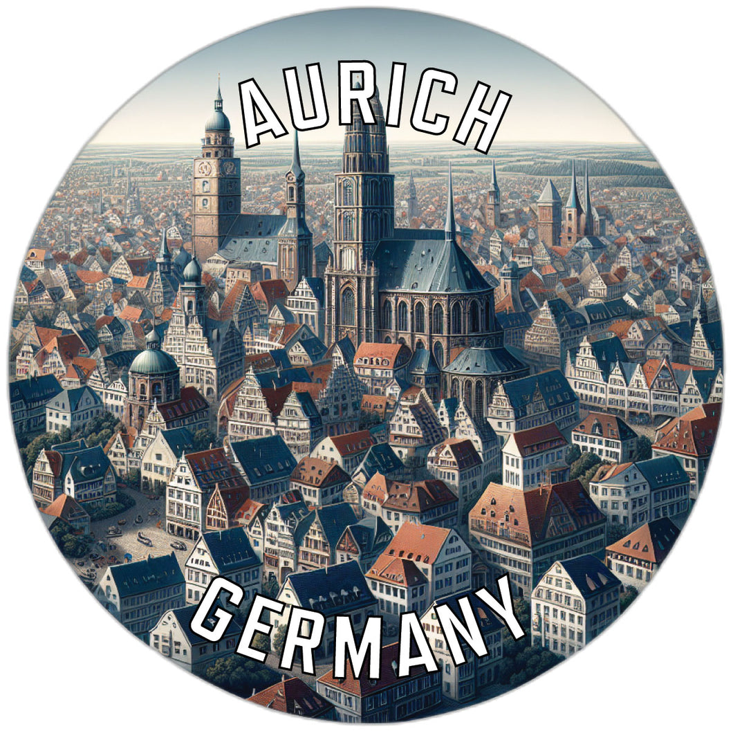 Aurich Germany Souvenir Die Cut Flat Magnet 2-Inch