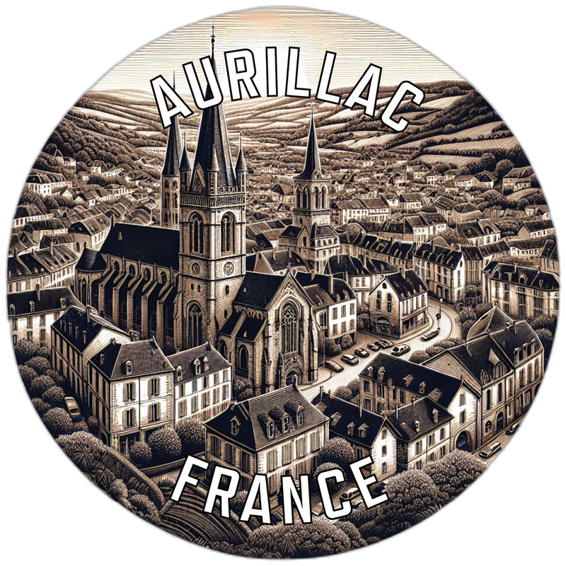 Aurillac France Souvenir Die Cut Flat Magnet 2-Inch