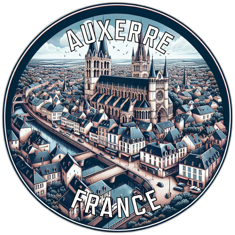 Auxerre France Souvenir Die Cut Flat Magnet 6-Inch
