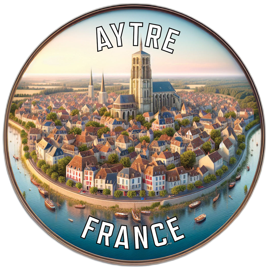 Aytre France Souvenir Die Cut Flat Magnet 3-Inch