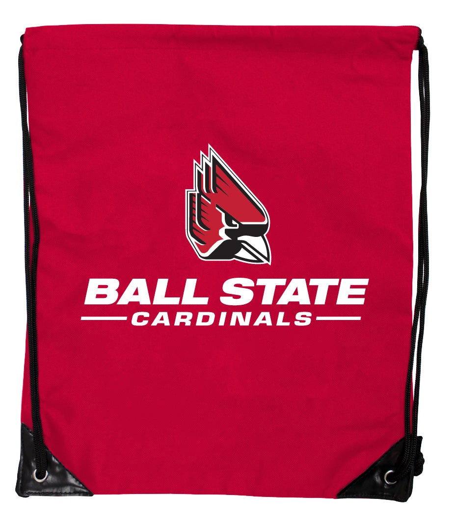 Ball State University Officially Licensed Drawstring Backpack - Lightweight Cinch Bag with Team Logo 