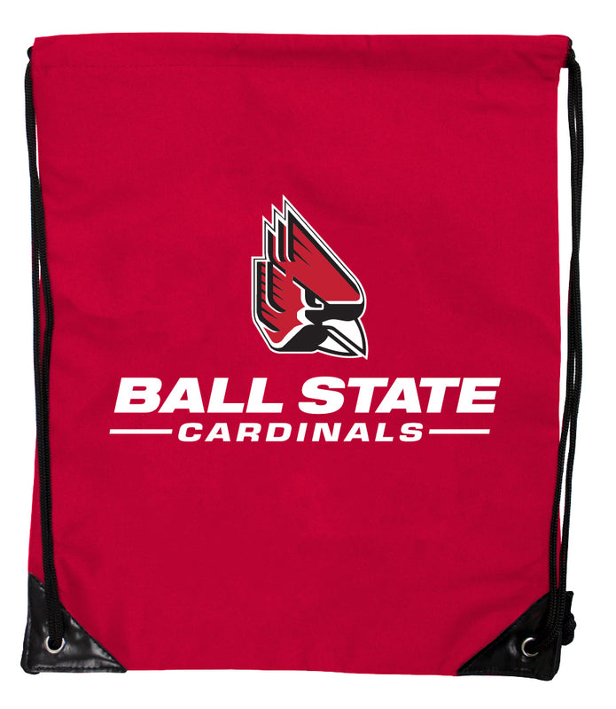 Ball State University Officially Licensed Drawstring Backpack - Lightweight Cinch Bag with Team Logo 