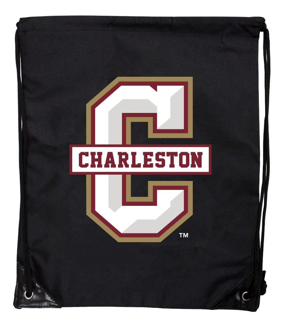 College of Charleston Officially Licensed Drawstring Backpack - Lightweight Cinch Bag with Team Logo 