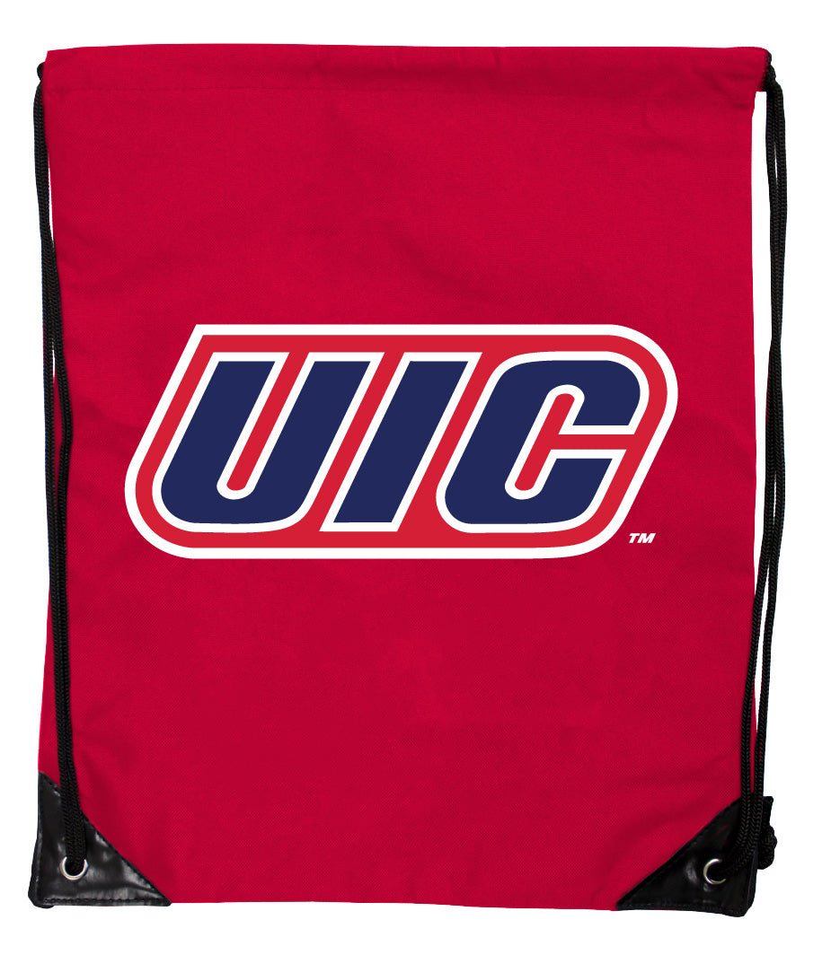 University of Illinois at Chicago Officially Licensed Drawstring Backpack - Lightweight Cinch Bag with Team Logo 