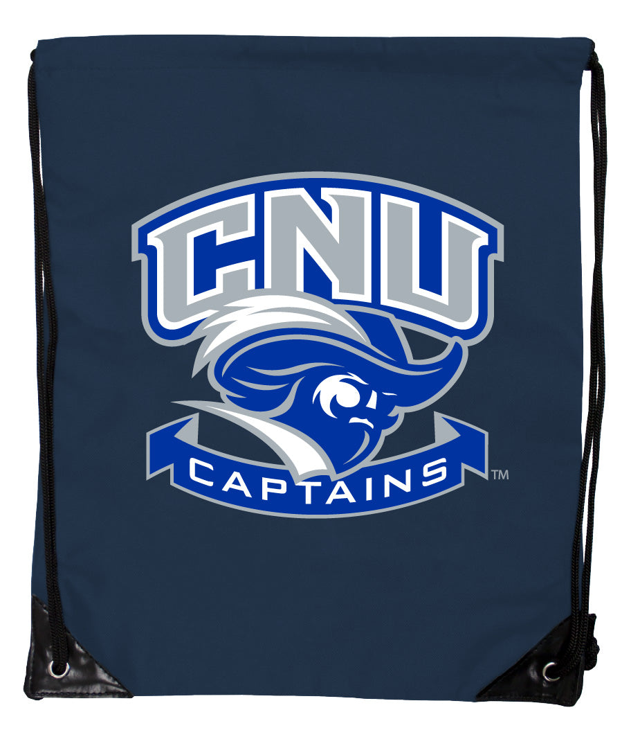 Christopher Newport Captains Officially Licensed Drawstring Backpack - Lightweight Cinch Bag with Team Logo Navy