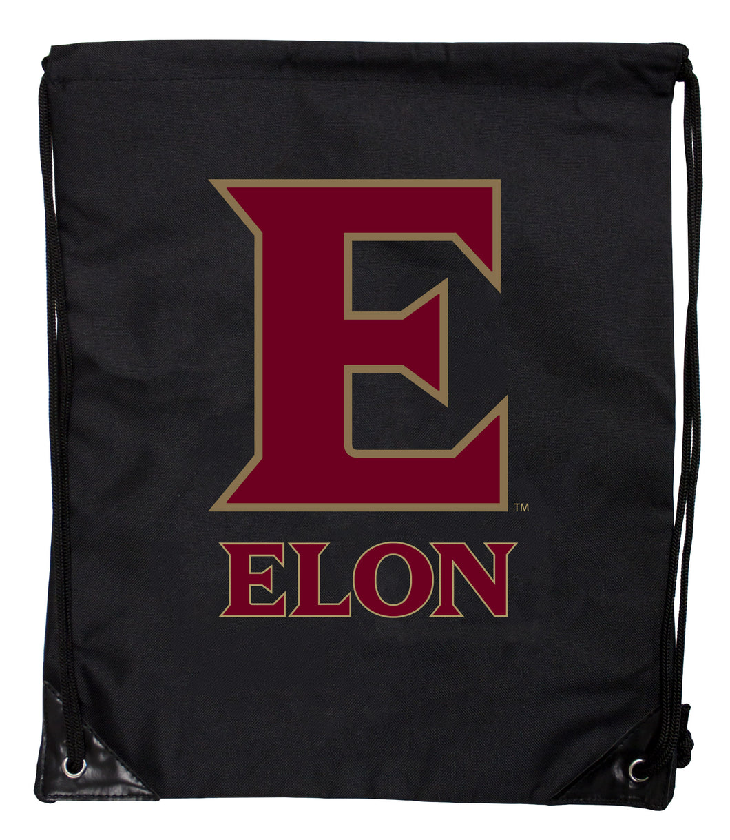 Elon University Officially Licensed Drawstring Backpack - Lightweight Cinch Bag with Team Logo 
