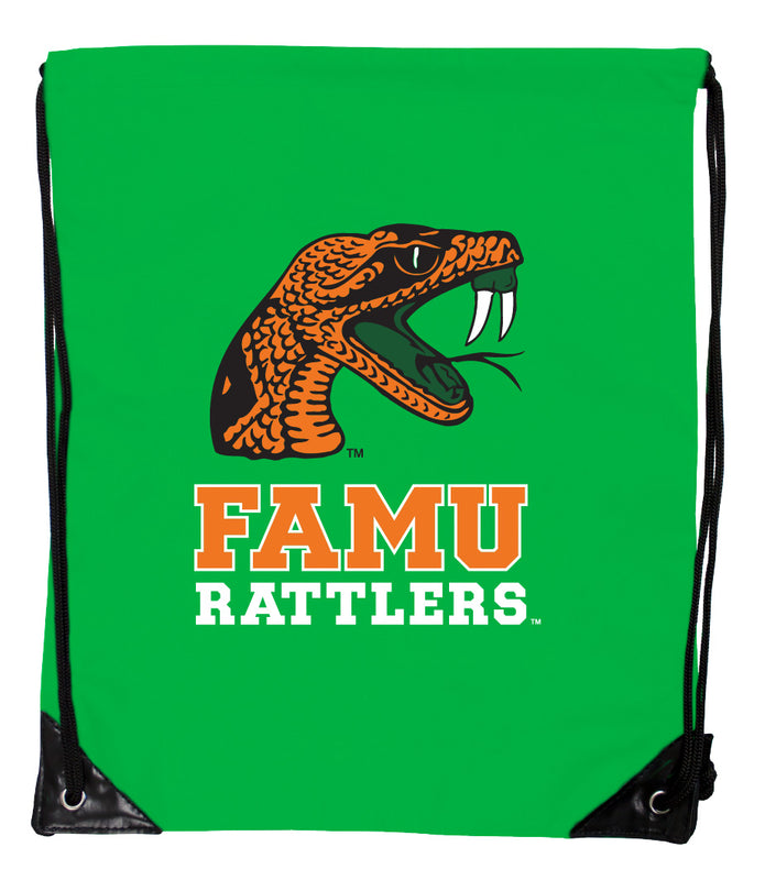 Florida A&M Rattlers Officially Licensed Drawstring Backpack - Lightweight Cinch Bag with Team Logo 