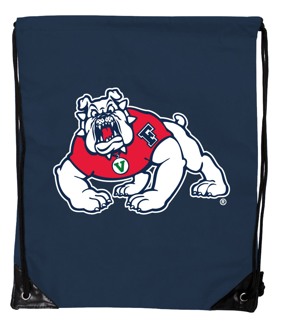 Fresno State Bulldogs Officially Licensed Drawstring Backpack - Lightweight Cinch Bag with Team Logo 