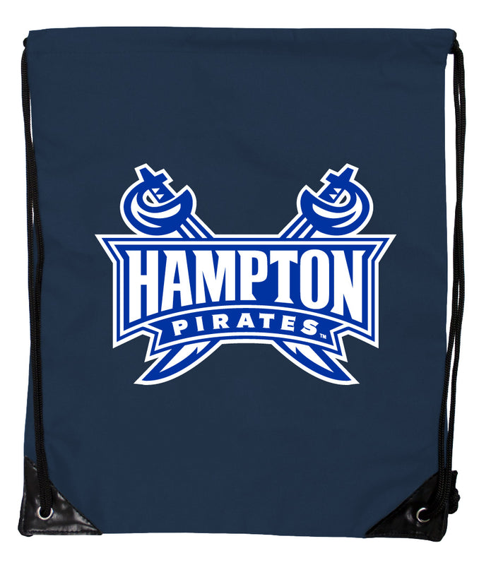 Hampton University Officially Licensed Drawstring Backpack - Lightweight Cinch Bag with Team Logo 