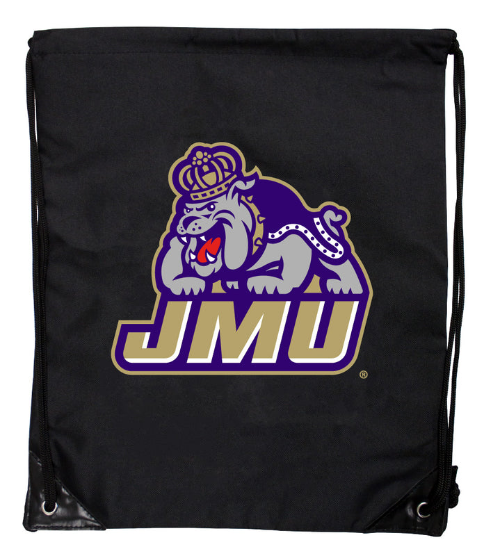 James Madison Dukes Officially Licensed Drawstring Backpack - Lightweight Cinch Bag with Team Logo 