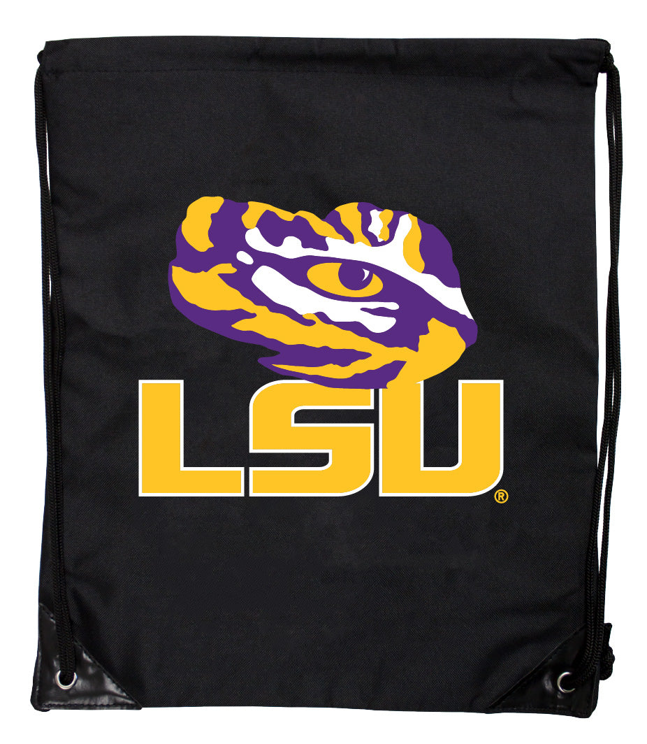 LSU Tigers Officially Licensed Drawstring Backpack - Lightweight Cinch Bag with Team Logo 