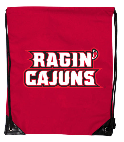 Louisiana at Lafayette Ragin' Cajuns Officially Licensed Drawstring Backpack - Lightweight Cinch Bag with Team Logo 