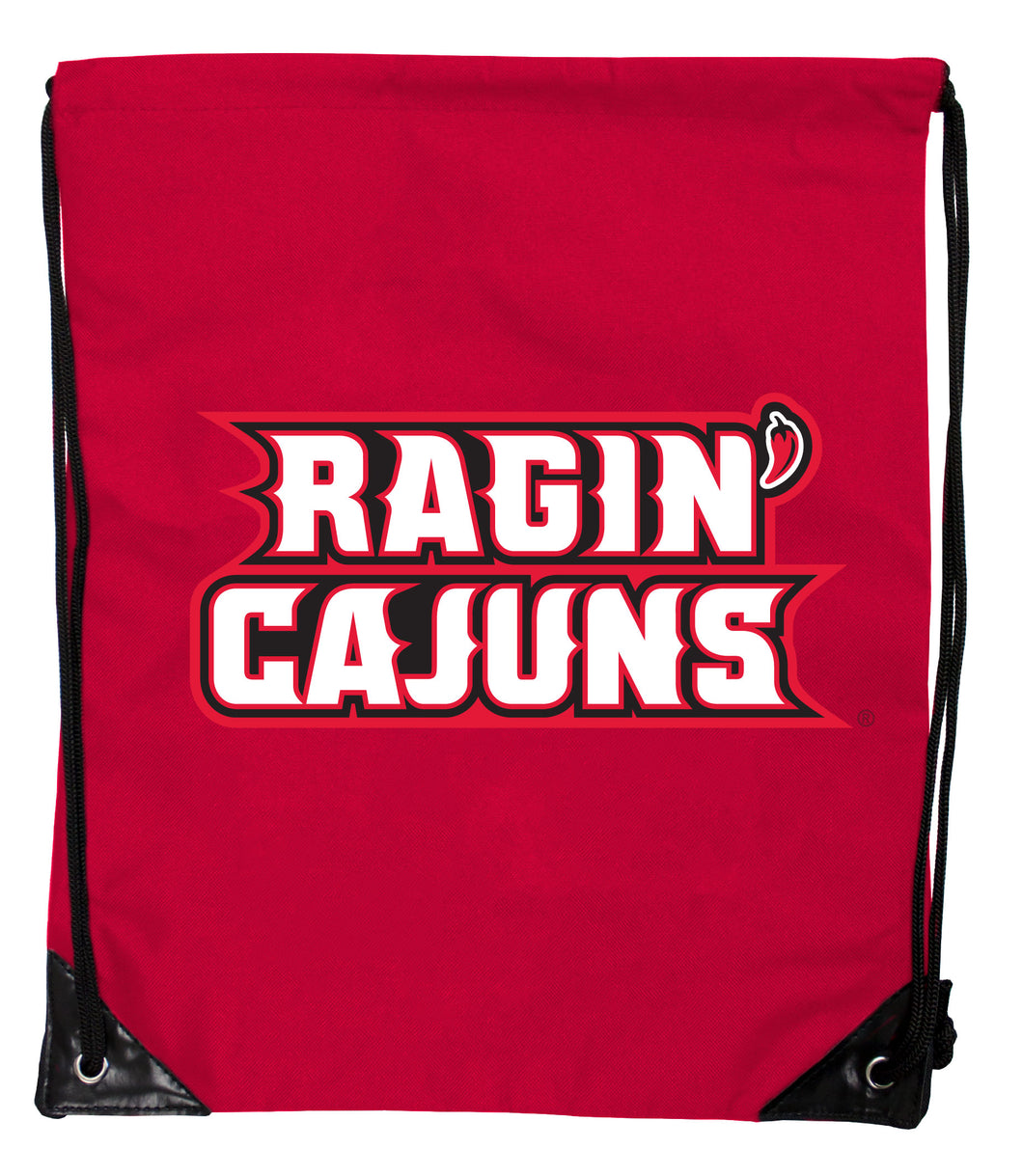 Louisiana at Lafayette Ragin' Cajuns Officially Licensed Drawstring Backpack - Lightweight Cinch Bag with Team Logo 