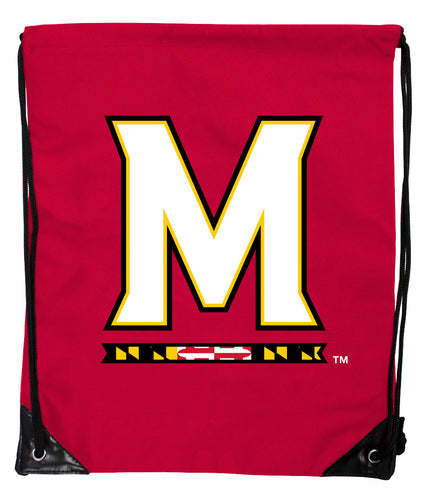 Maryland Terrapins Officially Licensed Drawstring Backpack - Lightweight Cinch Bag with Team Logo 