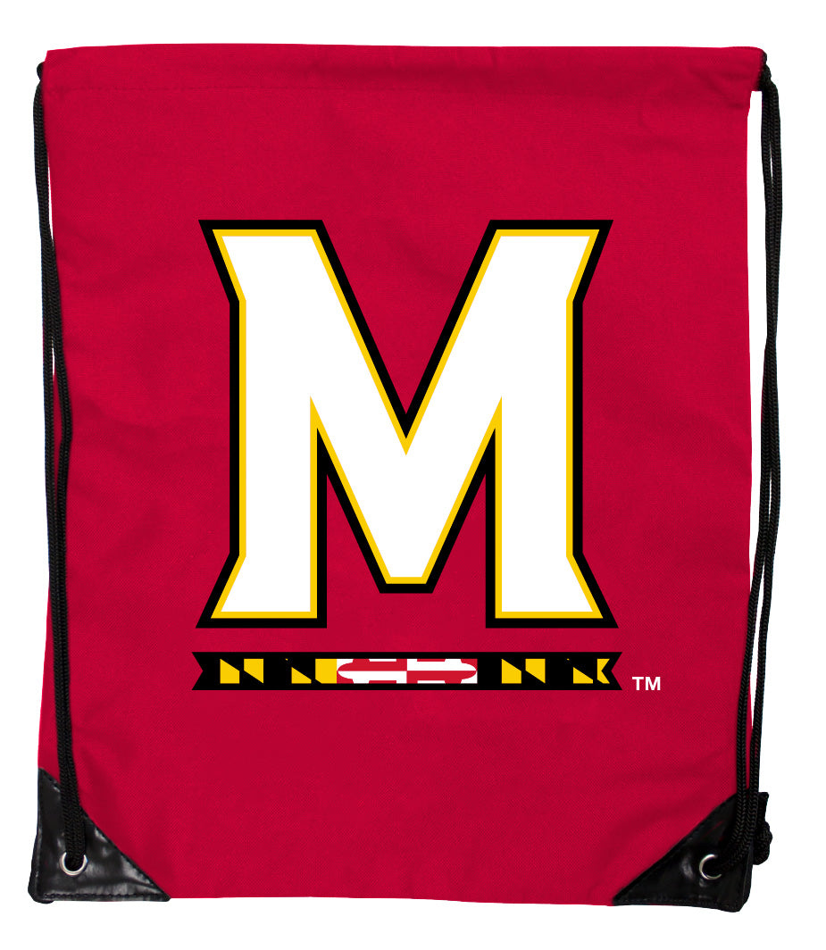 Maryland Terrapins Officially Licensed Drawstring Backpack - Lightweight Cinch Bag with Team Logo 